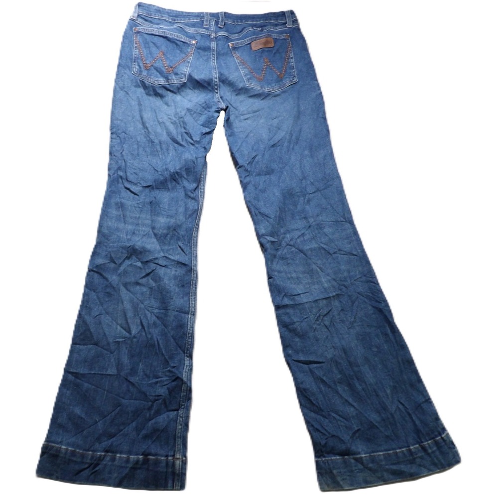 Wrangler Retro Mae Jana Women W33 L34 Mid Rise Trouser Wide Leg Jeans Western